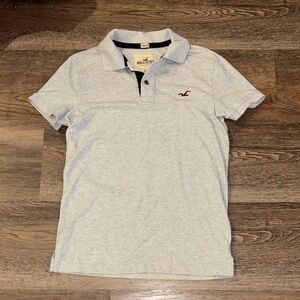 Hollister Men's Light Gray Polo Shirt size XS